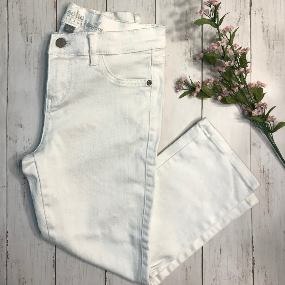 - New York & Company White Soho Cropped Jeans